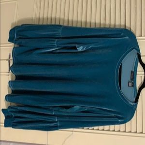 Halogen Velvet Bubble Sleeve Sweater